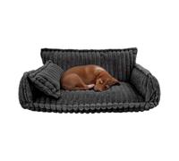 Tapis pour chien - Canapé pour chien et chat - Canapé en peluche avec coussin - Simule l'étreinte gardienne de l'utérus - Lavable à la main ou en machine - Doux et chaud - 100 × 67 × 40 cm - Gris