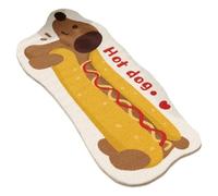 Tapis pour chien chaud - Tapis en peluche pour teckel 40x80 cm, tapis de porte antidérapant doux et absorbant, tapis lavables pour chiots | Mignon chien saucisse bienvenue pour la zone d