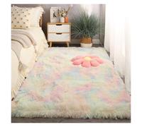 Tapis pour enfant 110 x 120 cm, poils épais, peluche, antidérapant, idéal pour la décoration d'une chambre d'adolescent ou d'un dortoir. Tapis d'intérieur moderne en fourrure pour salle de j