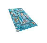 Tapis Pour Enfant Bleu 150 X 80 Cm Kigi