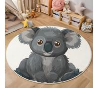 Tapis pour enfant rond 120cm - Tapis doux et douillet - Pour salon - Tapi pour filles - Chambre à coucher - Chambre d'enfant - Tapi fin - Facile à entretenir - Illustrations d'animaux Koala mignon