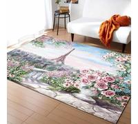 Tapis Pour Enfants 3D Vue De La Tour Eiffel À Paris, France Tapis Salon Chambre Décoration Fille Garçon Adulte Moderne Antidérapant Tapis Rampant - Nettoyage Facile ，Avec Support En Caout -63776825526