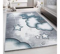 Tapis pour Enfants avec Motif Ours, Doux et Confortable, pour Chambre de bébé, Salle de Jeux, Chambre d'enfant, à Poils Courts, Moelleux Taille: 80 x 150 cm, Couleur: Bleu-5