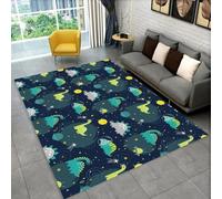 Tapis pour Enfants de Dinosaure Mignon D'espace de Dinosaure de Dessin Animé 3D Fille D'adolescent pour la Décoration de Paillasson de Canapé de Chambre à Coucher de Salon (Colorful 3,120x160 cm)