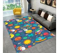 Tapis pour Enfants de Dinosaure Mignon D'espace de Dinosaure de Dessin Animé 3D Fille D'adolescent pour la Décoration de Paillasson de Canapé de Chambre à Coucher de Salon (Colorful 1,120x160 cm)