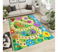 Tapis pour enfants lavable en machine - 160 x 200 cm - Tapis intéressant pour l'éducation préscolaire - Tapis doux à poils courts pour chambre à coucher, salon, couloir, balcon - Vert