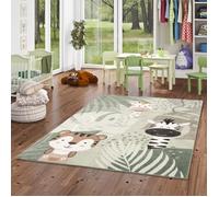 Softstar Kids - Tapis pour enfants - Les amis du safari vert menthe - 80x150 cm