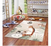 Tapis pour enfants - Softstar Kids - Monde des animaux Vert menthe beige - 120x170 cm