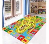 Tapis pour enfants, Tapis de jeu pour chambres d'enfants, Manège, Bleu [120x160 cm]