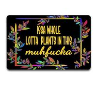 Tapis pour Entrée ISSA Whole Lotta Plants dans Ce Muhfucka Durable Paillassons Robuste Paillasson pour Portes Extérieures Porches Couloirs