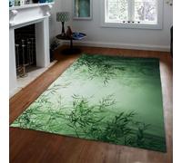 Tapis pour Le Salon 90x150 Tapis Zone antidérapante Lavable Poil Bas forêt Bambou Verte Moquette pour Chambre intérieur légère décoration pour Hall entrée Patio
