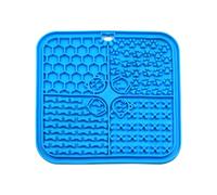 Tapis pour lécher les chiens et les chats, super ventouses pour se baigner, s'entraîner et réduire l'anxiété (bleu, carré)