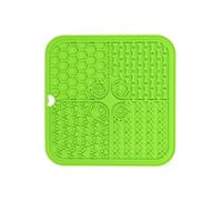Tapis pour lécher les chiens et les chats Super ventouses pour se baigner, s'entraîner et réduire l'anxiété (vert, carré)