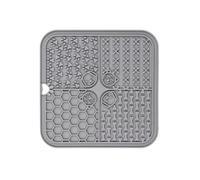 Tapis pour lécher les chiens et les chats - Super ventouses pour se baigner, s'entraîner et réduire l'anxiété (gris, carré)