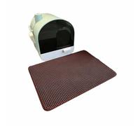Tapis Pour LitièRe De Chat Tapis De LitièRe Pour Chat ImperméAble Et Facile à Nettoyer Capture Efficace De La LitièRe En Design Nid D'Abeille PréFéRé Par Les Amoureux Des Chats (40x50 cm,Marron)
