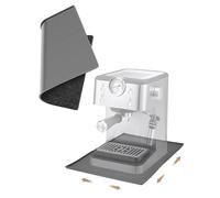 Tapis pour Machine à Café 48x30cm Silicone Tapis cafetiere plateau machine a cafe grain Tapis cafe avec feutre et Bords Surélevés Compatible avec De Longhi Magnifica, EQ.6, Philips Lattego(Gris)