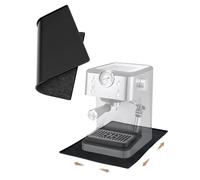 Tapis pour Machine à Café 48x30cm Silicone Tapis cafetiere plateau machine a cafe grain Tapis cafe avec feutre et Bords Surélevés Compatible avec De Longhi Magnifica, EQ.6, Philips Lattego(Noir)