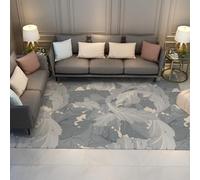 Tapis pour Salon 120x150 Tapis français campestre Gris Style campestre Art Classique Feuilles acantho Doux Poil Bas Lavable antidérapant pour Chambre Bureau Maison Cuisine