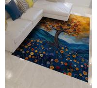 Tapis pour Salon 200x300 Tapis Doux lavables Colorant Tree of Life intérieur Sol rétro Floral bohème Moquette antidérapante pour Chambre Salle Manger Bureau dortoir