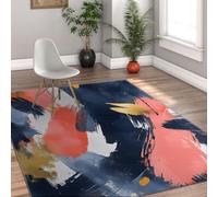 Tapis pour Salon 200x300cm Rugs Extraction expressionniste Machine à Tapis Lavable à Poil Bas et en Blocs de Couleurs audacieuses pour Chambre Salle à Manger