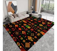 Tapis pour Salon Antidérapant 180 x 240 cm, Tapis Lavables à Poils Courts Traditionnel Géométrique Vibrant pour Cuisine Salle à Manger Bureau et Chambre - Décoration Intérieure, Noir