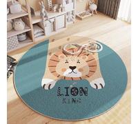 Tapis pour Salon Chambre Moelleux Extra Doux Confortable Golbal Carte Antidérapant Intérieur Fille Enfant éducatif Coucher Salle Jeux Décoration Grand Tapis étoile Lion Our (Vert, 120x120cm)