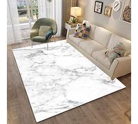 Tapis pour Salon Super Doux décoration d'intérieur Texture de marbre Blanc Noir 120x180CM (4'0''x6'0'')