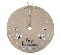 Tapis pour Sapin - ATMOSPHERA - Cadeaux - 90cm - Jute Végétale - Rond