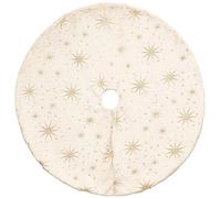 Tapis pour sapin de Noël motifs étoiles dorées - Diam 90 cm