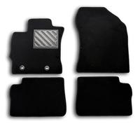 Tapis pour Toyota Auris II à partir de 2013 - Même Hybrid sur Mesure en Moquette Noire, avec Boutons et Talonnette en Caoutchouc renforcé