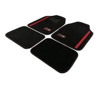 Tapis Powerbar Red Bull Racing Lot de 4 en PVC/Moquette Noire & Rouge, Confortables & Anti-salissures, 66,5 cm x 45 cm