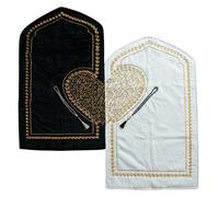 Tapis prière noir crème design moderne élégant