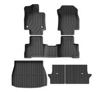 Tapis Protection Coffre Tapis De Sol Voiture TPE 3D Doublure Coffre/Dossier Imperméable Noir pour Toyota pour Harrier 80 pour Venza 2021 - 2025(Harrier80 LHD 6PCS)