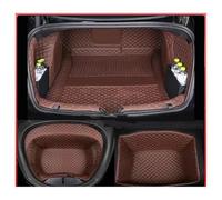 Tapis Protection Complet pour Coffre Avant Et Arrière 5 Places pour Tesla pour Modèle Y 2017-2022 2023 Protection Dossier Siège Doublure Chargement Bac Coffre(D Type Brown)