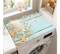 Tapis Protection Laveuse Sécheuse Coquillages D'étoiles Mer Plage Machine à Laver Tapis Couverture Absorbant Antidérapant Réfrigérateur à Micro Ondes Sans Lavage (Couleur 2,50x60cm)