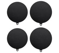 Tapis Protection Plaque Induction Ronde 22cm 24cm，4 Pièces，Silicone | Résistant à la Chaleur Jusqu'à 260 °C，Protège Plaque Induction Antidérapant, Tapis de Cuisson à Induction Noir Anti Brûlures