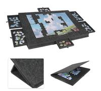 Tapis Puzzle 1000 Pieces en Feutre Léger, Table & Plateau de Puzzle 1000 Pieces avec 6 Tiroirs de Tri, Support Puzzle Inclinable pour Adultes, Accessoires de Puzzle pour Convient à Tous Les âges