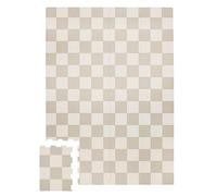Tapis Puzzle bébé 3 Sprouts - Tapis Puzzle en Mousse - Dalle en Mousse pour bébé pour Jouer, Salle de Sport, Tapis de Jeu - Damier Beige