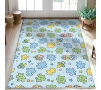 Tapis puzzle coloré étoile sucette N/a bleu avec dos antidérapant pour intérieur qui ne perd pas ses poils pour salle de bain, buanderie, cuisine, entrée, décoration 0,9 x 1,5 m