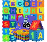 Tapis Puzzle d'éveil et de Jeu SPIELWERK, Dalles en Mousse XXL pour bébé ou Enfant Bas âge, Anti-dérapantes, Alphabet et Chiffres