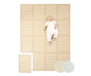 Tapis Puzzle élégant bébé 1,7 x 1,2 m Hygge Sand - 16 Dalles XL avec Bords, épais & Doux, sans substances nocives, inodore, Facile d'entretien, Emballage sans Plastique.