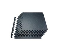Tapis Puzzle Emboîtable 63,5×63,5cm 1,4cm d'Epaisseur Noir et Bleu Pour Sport 6PCS