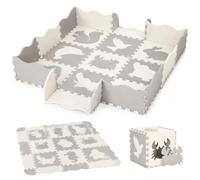 Tapis puzzle en EVA avec motif animal - 142 x 142 x 1 cm | Tapis en mousse souple avec système d'emboîtement, antidérapant, isolant et facile d'entretien pour une utilisation flexible