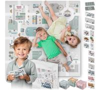 Tapis puzzle en mousse 120x120cm + figurines en mousse Nukido Town