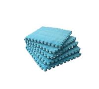 Tapis Puzzle en Mousse Douce Tapis de Sol en Mousse Puzzle Doux et Moelleux, Carreaux carrés emboîtables, Tapis antidérapant for Chambre à Coucher(Blue,4Pcs)