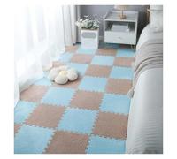Tapis Puzzle en Mousse Douce Tapis en Peluche Doux Eva Mousse Puzzle Tapis Chaud imbriqué Infantile 30 * 30 * 1 cm(Camel Light Blue,10Pcs)