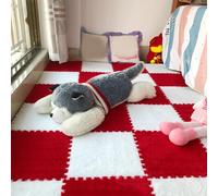 tapis puzzle en mousse, Lot de 10 tapis sol en mousse à emboîter, 30 x cm, carrés, doux, for salon, chambre coucher(Red+white)