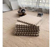 tapis puzzle en mousse, Tapis de salon doux et moelleux, tapis sol épais à emboîter for la maison, isolation phonique, peut être recadré, protège le, 10 pièces(Style F,30 x 30 cm (Rectangular))