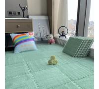 tapis puzzle en mousse, Tapis de sol en mousse EVA à poils longs, tapis salon doux et imbriqué, épais moelleux for chambre coucher(Style a)