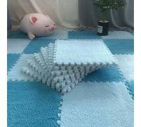 tapis puzzle en mousse, Tapis de sol puzzle Shaggy Home, isolation phonique, peut être recadré, protège le, 10 pièces(Style S)